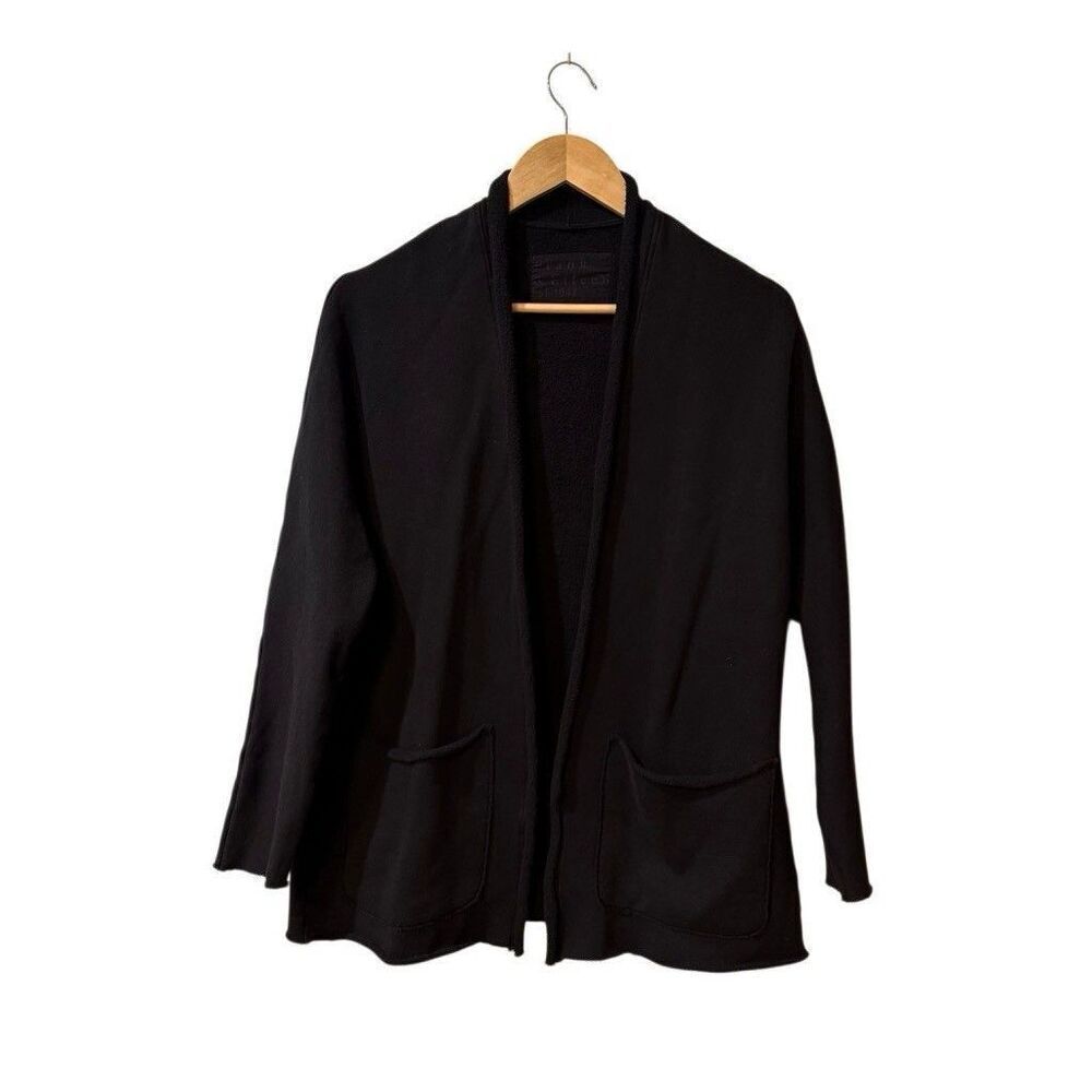 Frank & Eileen Barbara Beach Cardigan Triple Fleece British Navy Size Medium